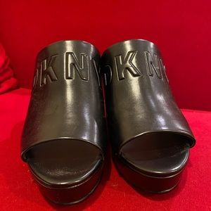 DKNY Leather Wedge Heels